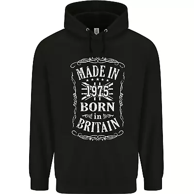 Buy Born In Britain 49th Birthday Made 1975 Mens 80% Cotton Hoodie • 19.99£