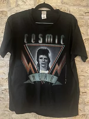 Buy David Bowie Mens T Shirt Tee Top Size L Cosmic Hero Ziggy Stardust Vintage 90s • 13£