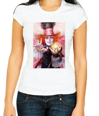 Buy Mad Hatter Johnny Depp Jack Sparrow, 3/4 Short Sleeve T Shirt Woman F513 • 10.51£