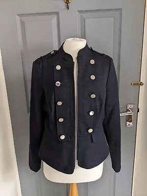 Buy Star By Julien Macdonald Military Style Dark Blue Denim Jacket Size 14 VGC • 30£