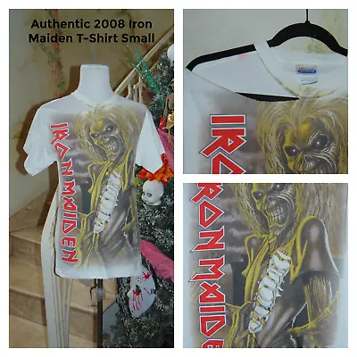 Buy Iron Maiden 2008 Rare Cut Out T-Shirt Adult S White Killers Eddie Graphic Music • 30.24£