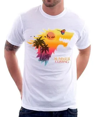 Buy GOT Game Of Thrones Inspired Summer Is Coming Winter White T-shirt 9628 • 13.95£