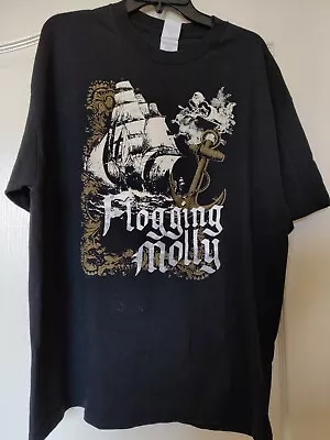 Buy VTG AAA Flogging Molly Men's Black Pirate Ship Tshirt Sz XL • 28.42£
