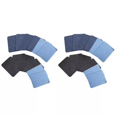Buy 24 Pcs Denim Patches For Clothing Repair Jackets Stick On Suite Jeans • 8.38£