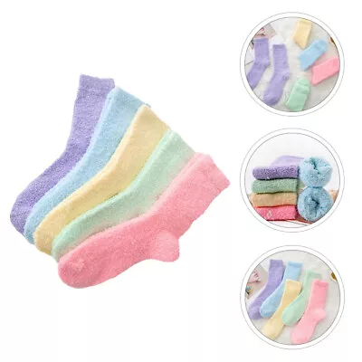 Buy  5 Pairs Dc Slippers Mens Coral Fleece Floor Socks Trendy Winter • 12.59£