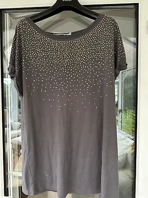 Buy Oasis Grey Embellished T Shirt In Small ( Fits 12)  • 3.99£