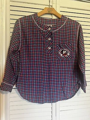 Buy DISNEY MICKEY & CO. Women’s Small S Pajama Sleep Shirt PJ Flannel Plaid Vintage • 16.77£