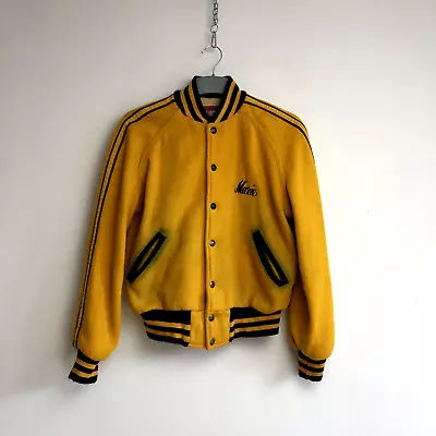 Buy Vintage Wallach's Women Varsity Jacket Yellow Size 36 Fits S • 45£