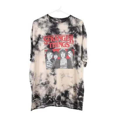Buy Stranger Things Tie-Dye T-Shirt - 2XL Black & White Cotton • 17.50£