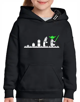 Buy Evolution Of Yoda Kids Childrens Bricks Star Hoody Hoodie Jedi Wars  • 14.99£