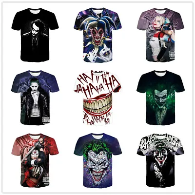 Buy The Dark Knight Joker 3D T Shirt Harley Quinn Breathable Tops Short Sleeve Tee • 14.64£