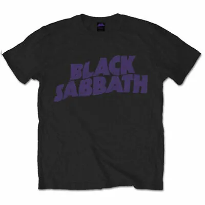 Buy Official Black Sabbath Wavy Logo Mens Black T Shirt Black Sabbath Classic Tee • 13.95£