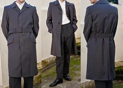 Buy Mens Vintage Rain Pea Trench Coat Reefer Military Long Jacket • 20£