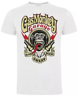 Buy Gas Monkey Garage GMG Mens White Cotton T-Shirt Sparkplugs New With Tags • 13.99£