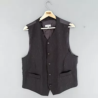 Buy Mens Black Smart Formal Waistcoat Jacket Size Medium • 4.99£