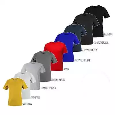 Buy T-Shirt Multi Pack Mens Plain 100% Cotton Solid Colour Short Sleeve Blank Basic • 21.99£