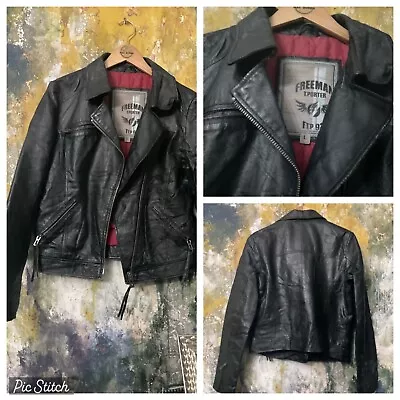Buy Womens Jacket Black Leather Biker Moto Vintage Unique Vgc Worn On Film Inc Uk Pp • 145£