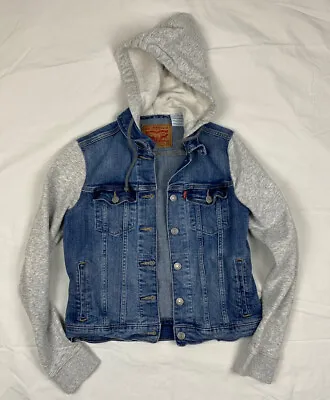 Buy Levi’s Women's Denim Trucker Jacket With Hoodie Size XS • 26.51£