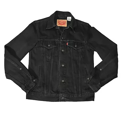 Buy Levi's Denim Jacket Mens M Medium Slim Black Trucker Button Up 100% Cotton • 44.99£
