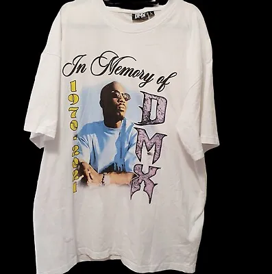 Buy In Memory Of DMX Mens White Graphic T-Shirt Large Oversized Fit Cotton Rap Music • 30.63£