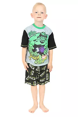 Buy Marvel Boys Hulk The Incredible Hulk Pyjamas Krunch Pyjamas Shorts • 9.99£