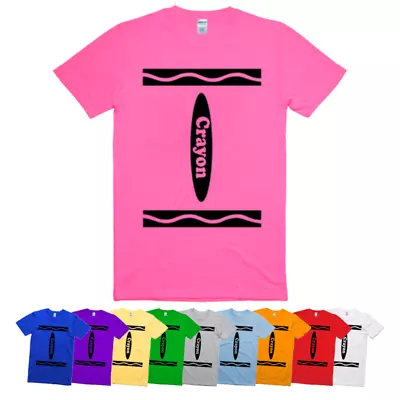 Buy Kids Adults T-Shirt Crayon World Book Day Halloween Unisex Short Sleeve Tee Gift • 12.99£