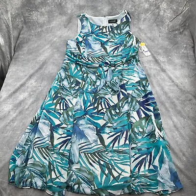 Buy Evan Picone Black Label Dress Women 18 Shift Aline Blue Green Fern Lined NWT • 27.96£
