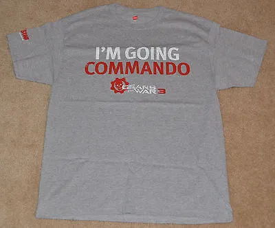 Buy NEW!! GEARS OF WAR 3 I'm Going Commando T-Shirt Gray Large GOW L 2011 Game Stop • 108.93£