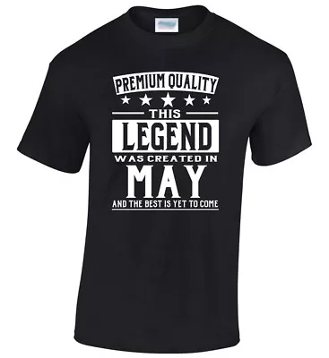 Buy Men's T-Shirt Legend Birthday May 18th 20th 50th Gift Present December August • 10.95£