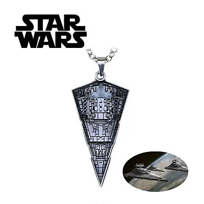 Buy Star Wars Imperial Star Destroyer Pendant Necklace Stainless Steel Vader NEW • 5.45£