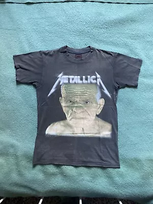 Buy Vintage RARE 1991 Metallica Enter Sandman Tour T-shirt, Old Man Face - M/L • 420£