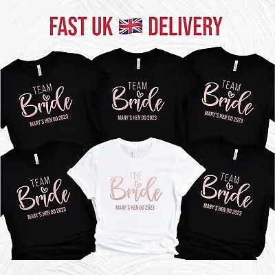 Buy Hen Party T Shirts Hen Do Bride To Be Tribe Tops Personalised Gold Stag Do Rose • 8.99£