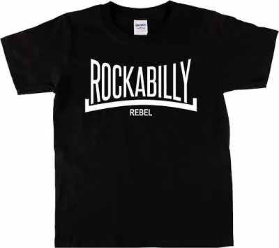 Buy Rockabilly Rebel Logo T-shirt - 1950's, Rock & Roll, Retro, Various Colours • 18.99£