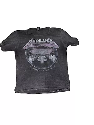 Buy Metallica T-Shirt Dark Grey Graphic Master Of Puppets Album Band Size XL • 12.52£