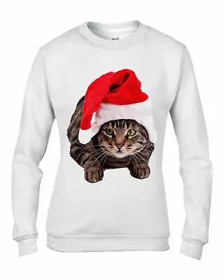 Buy Christmas Cat In Santa Claus Hat Women's Sweatshirt - Father Present Jumper • 23.95£