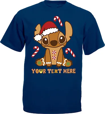 Buy Personalised Disney Santa Stitch T-Shirt, Christmas Tee, Adult Unisex Tee Top • 10.99£