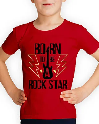 Buy Born To Be A Rock Star Music Guitar Musical Boys Girls Gift Kids T-Shirts #UJG • 6.99£