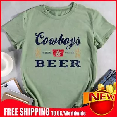 Buy Cowboys And Beer Graphic T-Shirt Tee • 11.15£