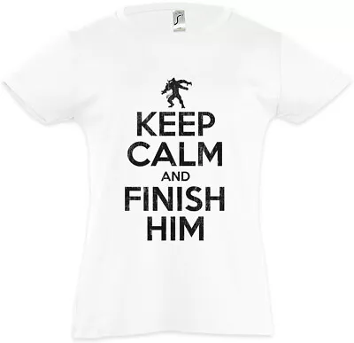 Buy Keep Calm And Finish Him Kids Girls T-Shirt Mortal Fun Raiden Kombat Gamer • 16.99£