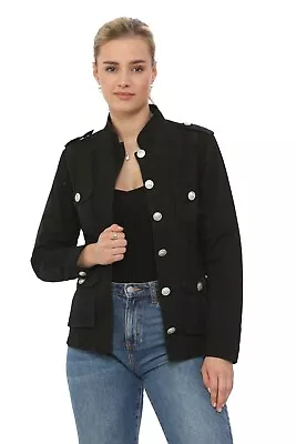 Buy Women's Multi Pocket Military Jacket - Stylish RAW Look Summer Outerwear • 26.99£
