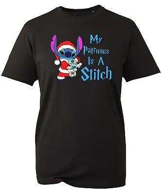 Buy My Patronus Is A Stitch T-Shirt Lilo & Stitch Christmas Santa Xmas Cartoon GIfts • 9.99£