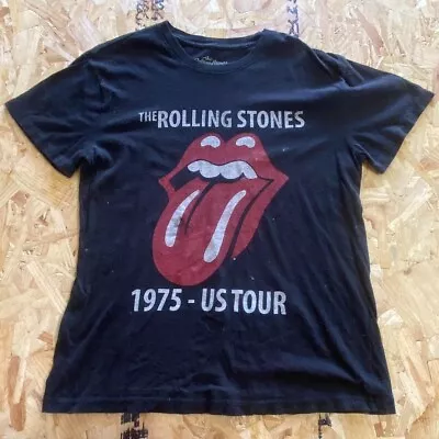 Buy The Rolling Stones T Shirt Black Medium M Mens US Tour 1975 Music Band Graphic • 8.99£