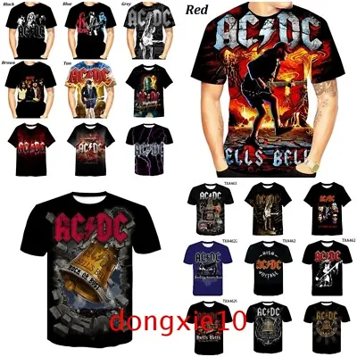 Buy Unisex ACDC Rock Band Music 3D T-shirt Casual Short Sleeve Tee Top Pullover Gift • 9.59£