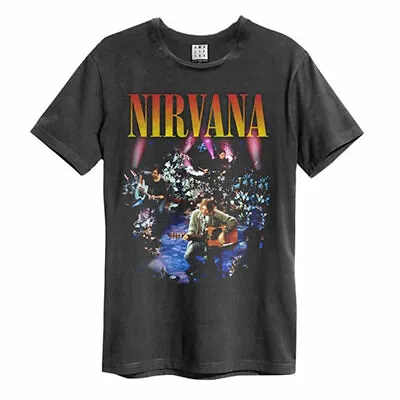 Buy Amplified Nirvana Live In New York Mens Charcoal T Shirt Nirvana Amplified Tee • 24.95£