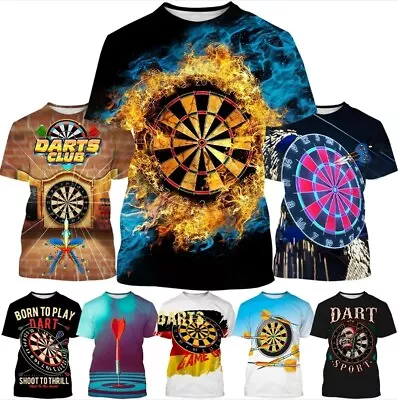 Buy Dart Board Throwing 3D Print Women Men Short Sleeve T-shirt Tops Casual Unisex • 9.59£
