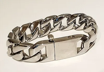Buy Men's Silver Bracelet Chunky Curb Bangle Cremation Urn Ashes Funeral Jewellery . • 18.95£