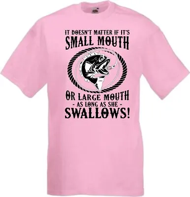 Buy Fishing Mouth Swallows Humour Novelty T Shirt Various Colours And Sizes • 8.99£