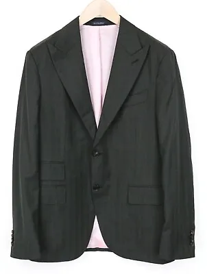 Buy SUITSUPPLY La Spalla Men Blazer UK42R Pure Wool S130s Green Slim Herringbone • 179.99£