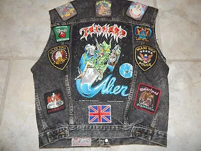Buy Vintage Heavy Metal Vest Rifle Iron Maiden Tankard Motorhead Poison Ac Dc Retro! • 235.91£