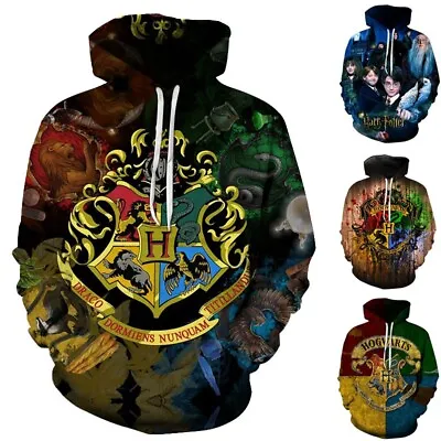 Buy Unisex Harry Potter Hogwarts 3D Hoodies Sweatshirt Pullover Top Jumper Xmas Gift • 14.35£